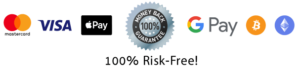 Money-back-guarantee Pay Via Visa/Mastercard and Crypto